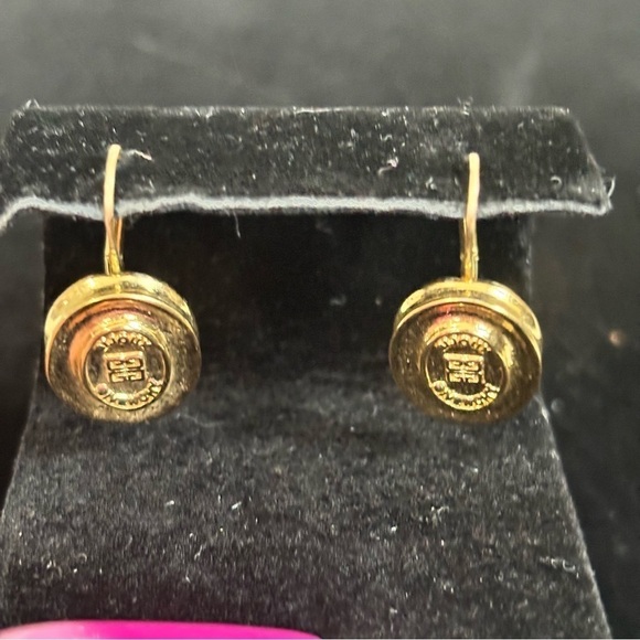Vintage givenchy pierced gold tone earrings - Picture 4 of 7